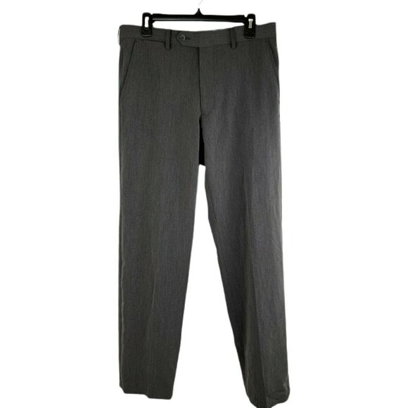 TOMMY HILFIGER Men's Sz 32 x 32 Solid Gray Classic Fit Dress Pants Trousers - Picture 1 of 6